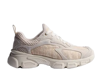 Dior Women's Vibe Sneaker Suede Calfskin and Dior Oblique Washed Linen "White/Beige "