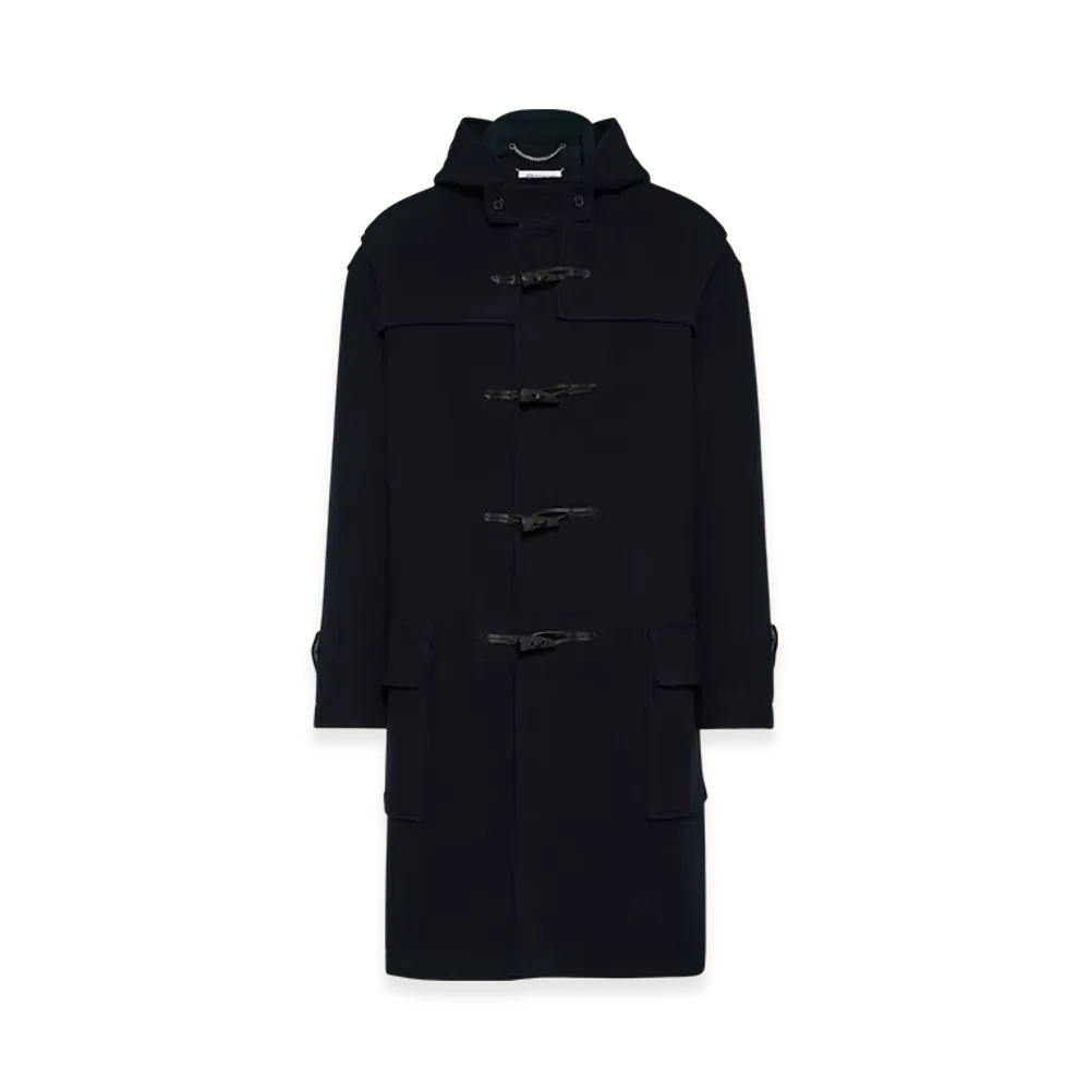 Maison Margiela Men's Hooded Wool Coat "Navy"