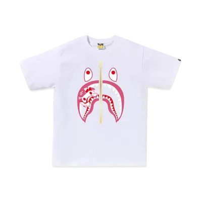 A BATHING APE ABC Camo Milo Shark Tee Junior "White/Pink"