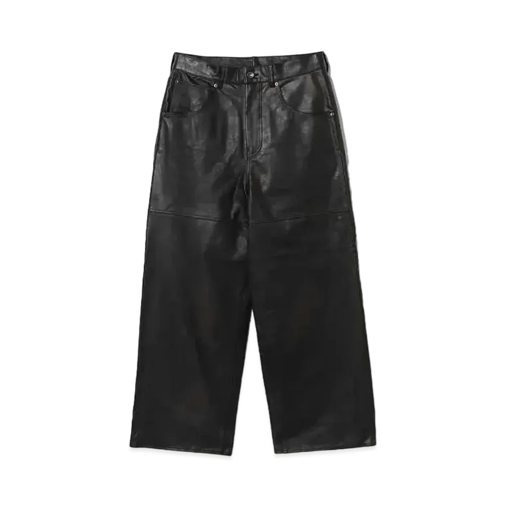 BEAMS FUTURE ARCHIVE Leather Baggy Pants "Black"