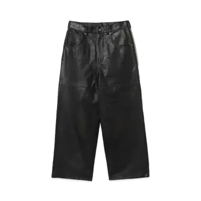 BEAMS FUTURE ARCHIVE Leather Baggy Pants "Black"