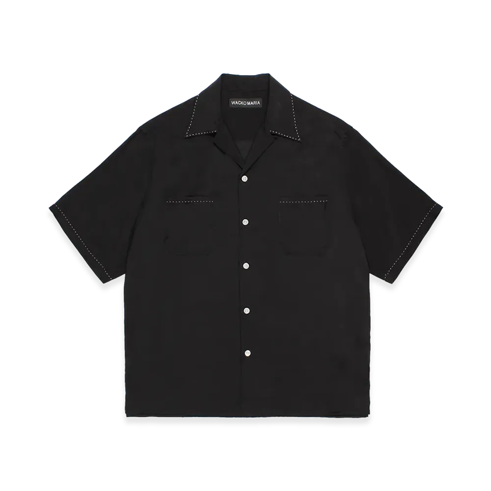 WACKO MARIA 50's Open Collar Shirt "Black"