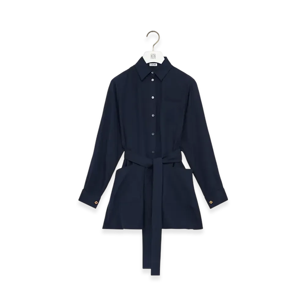 LOEWE Belted Blouse "Navy Blue"