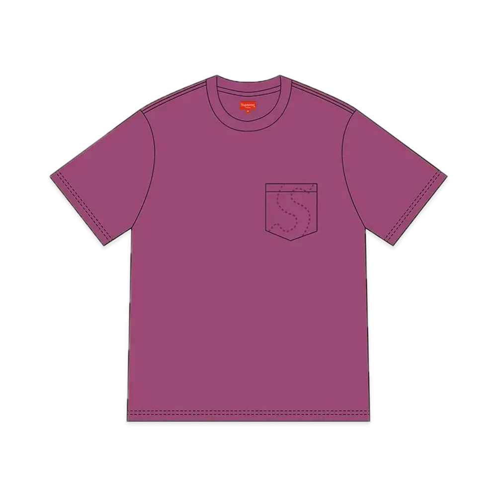 シュプリーム レーザー カット エス ロゴ ポケット Tシャツ "パープル"