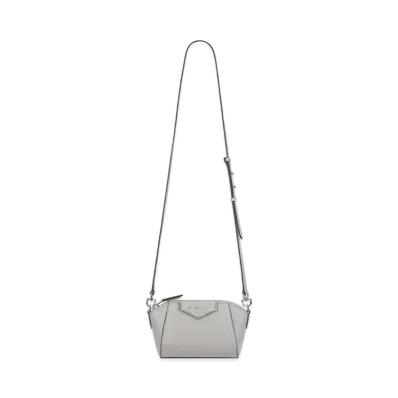 GIVENCHY Nano Antigona Bag in Grained Leather "Silver"