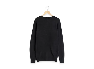 COMOLI 8G Crew Neck Knit "Black"