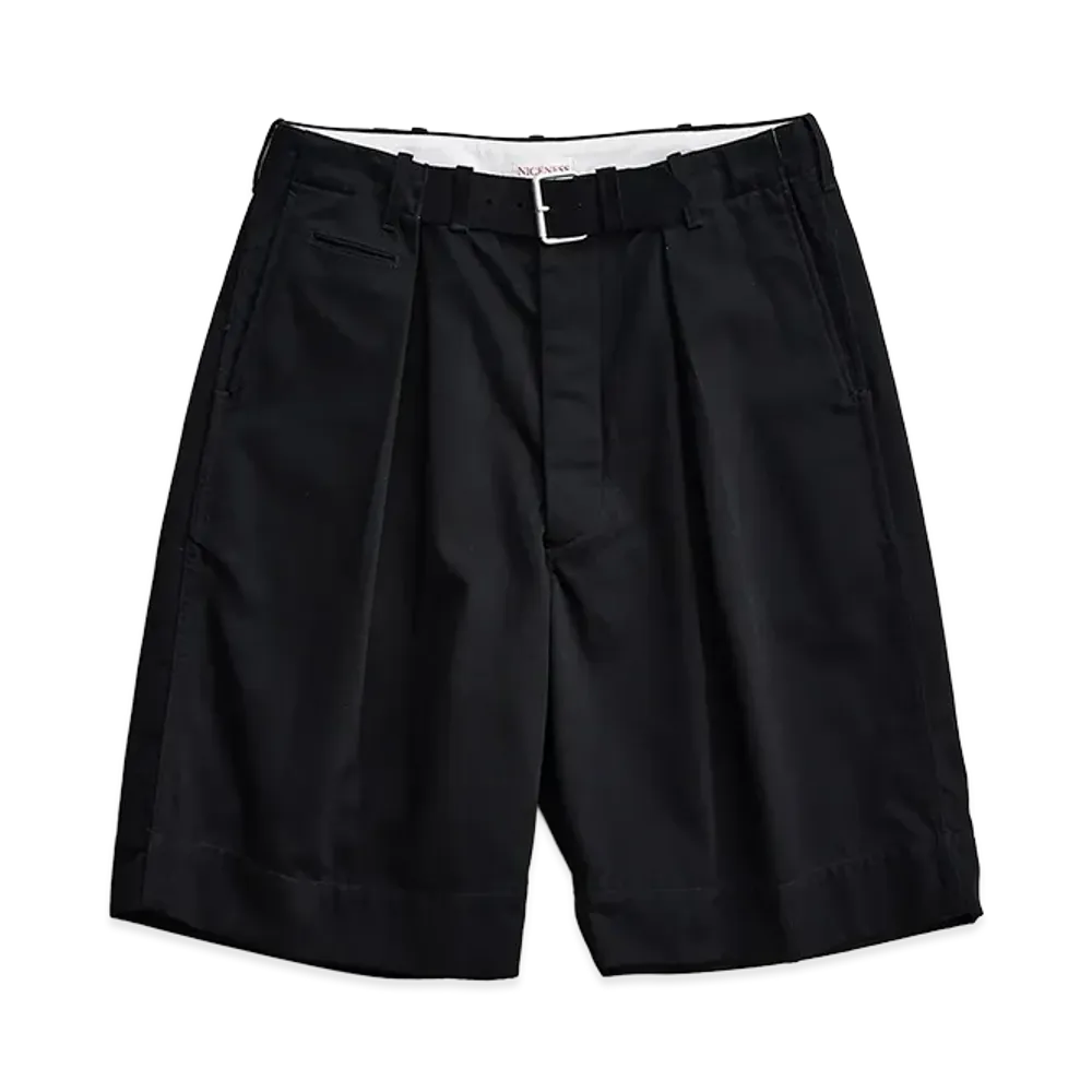 NICENESS Method Integrated Leather Belt Short Pants "Black"