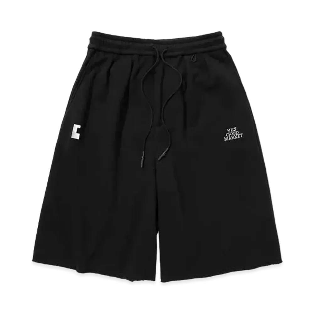 CLESSTE Loop Wheel Wide Half Sweatpants For Yes Good Market "Black"