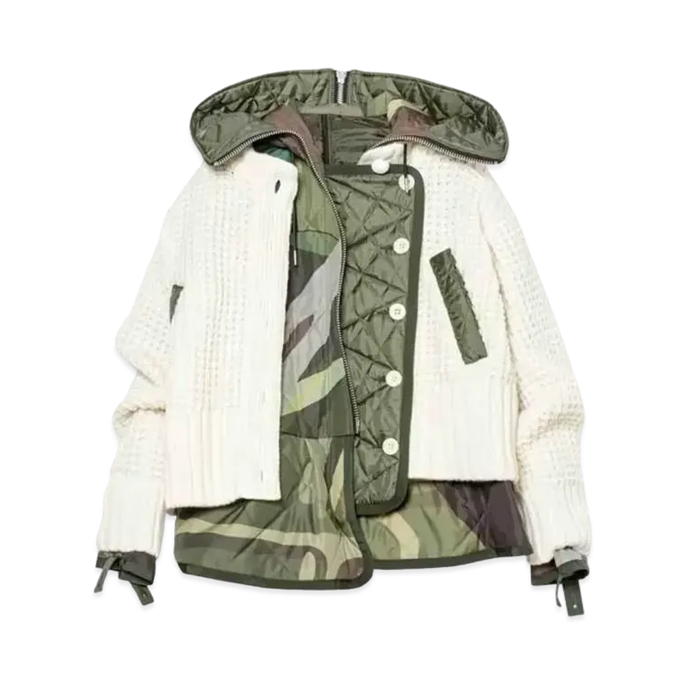 sacai x KAWS Women's Blouson "White Khaki"