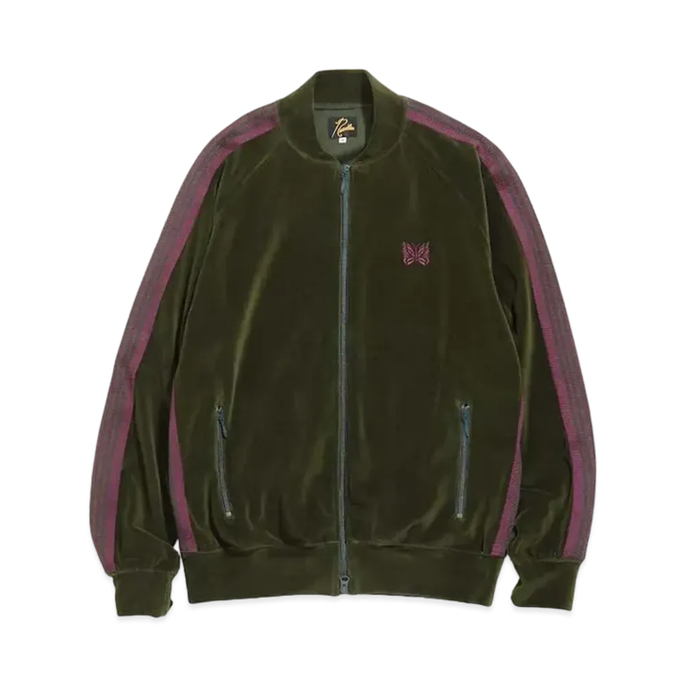 Needles R.C. TRACK JACKET - C/PE VELOUR "Green"