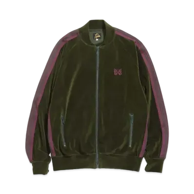 Needles R.C. TRACK JACKET - C/PE VELOUR "Green"