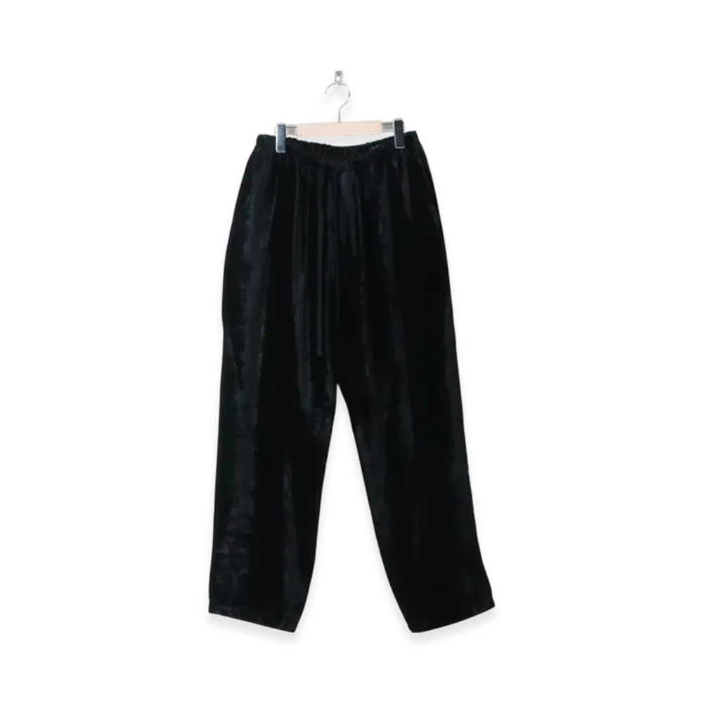 COMOLI Silk Velveteen Drawstring Pants "Navy"