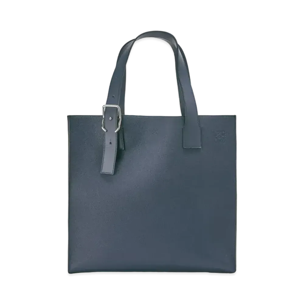 LOEWE Buckle Tote Bag In Soft Grained Calfskin "Ocean"