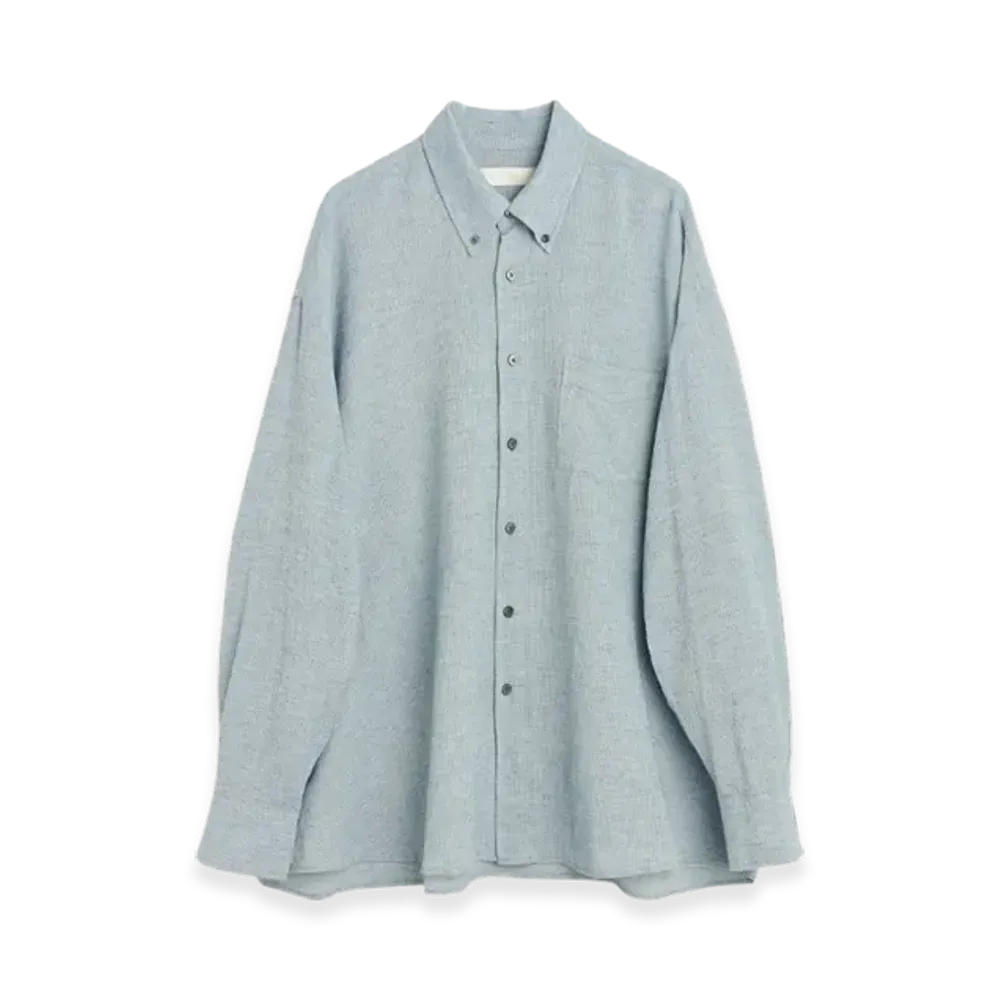 OUR LEGACY Borrowed BD Shirt Burlington Seersucker "Mid Blue"