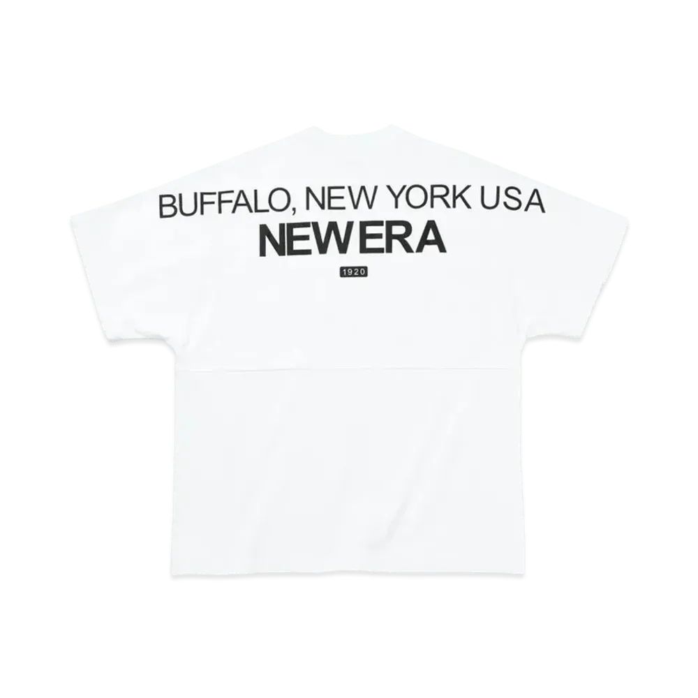 NEW ERA Short Sleeve Oversized Drop Shoulder Cotton T-Shirt Birthplace "White"