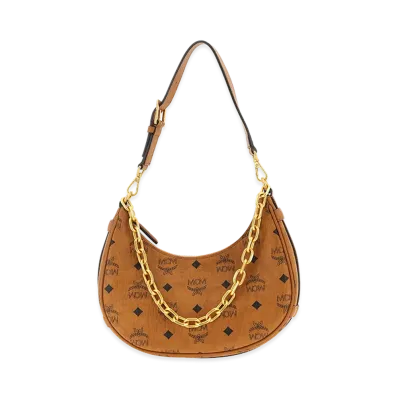 MCM Women's 'Aren Crescent Hobo' Shoulder Bag "Brown"