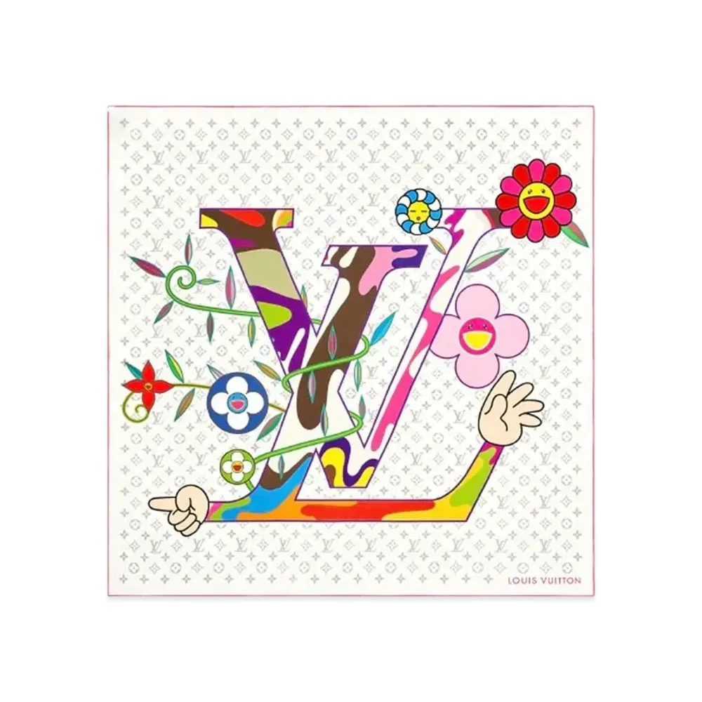 Louis Vuitton x Takashi Murakami Monogram Superflat Square 90 "Blanc"