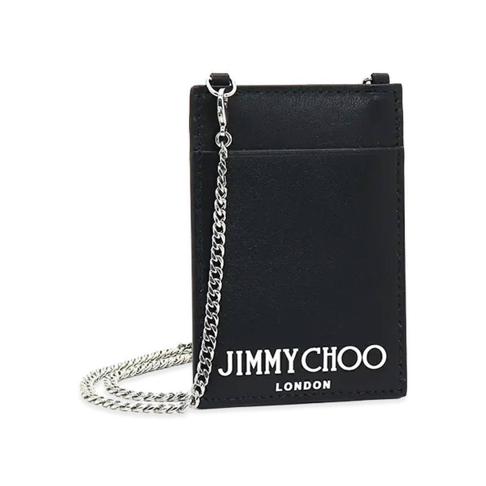 Jimmy Choo Card Holder with Chain "Black/White"