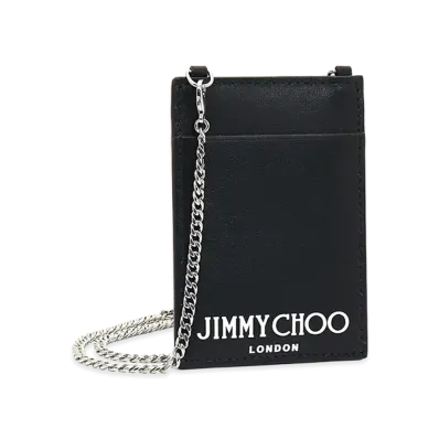 Jimmy Choo Card Holder with Chain "Black/White"