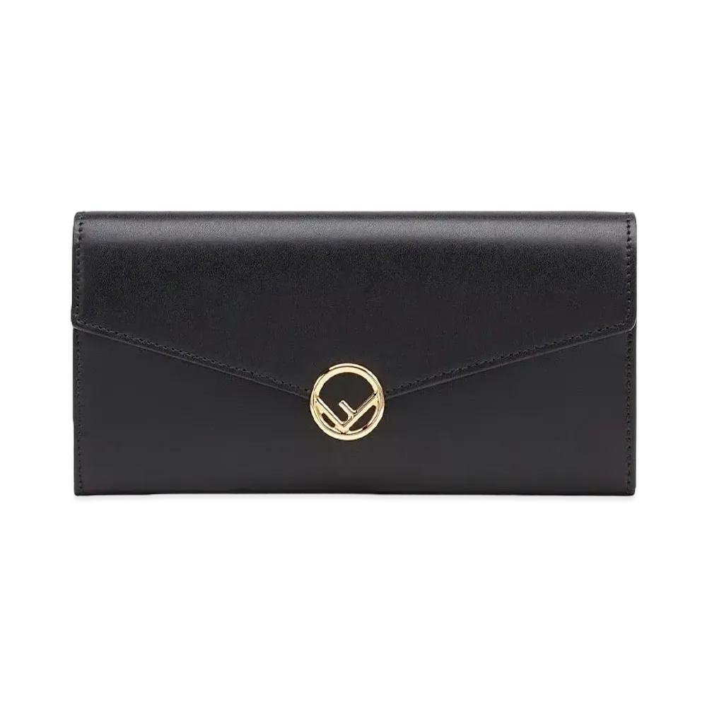 FENDI Continental Purse Leather Wallet "Black"