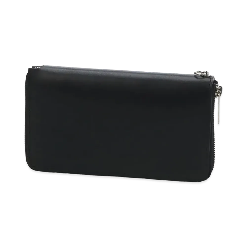 Yohji Yamamoto Pour Homme THICK UNFINISHED LEATHER ZIP WALLET L "Black"