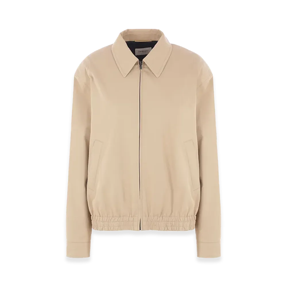 Saint Laurent Women's Blouson Bas Elastiqu "Beige Coquille"
