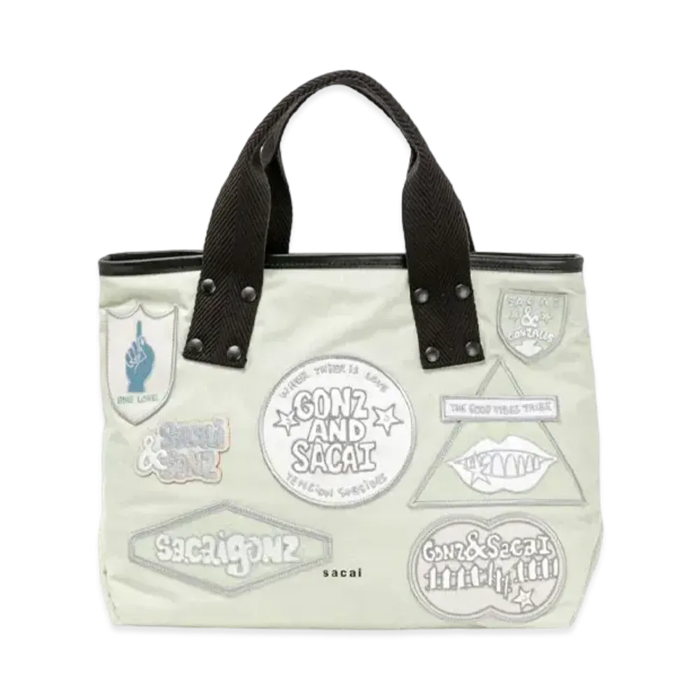 sacai x Gonz Multi Patch Tote Medium "Light Green"