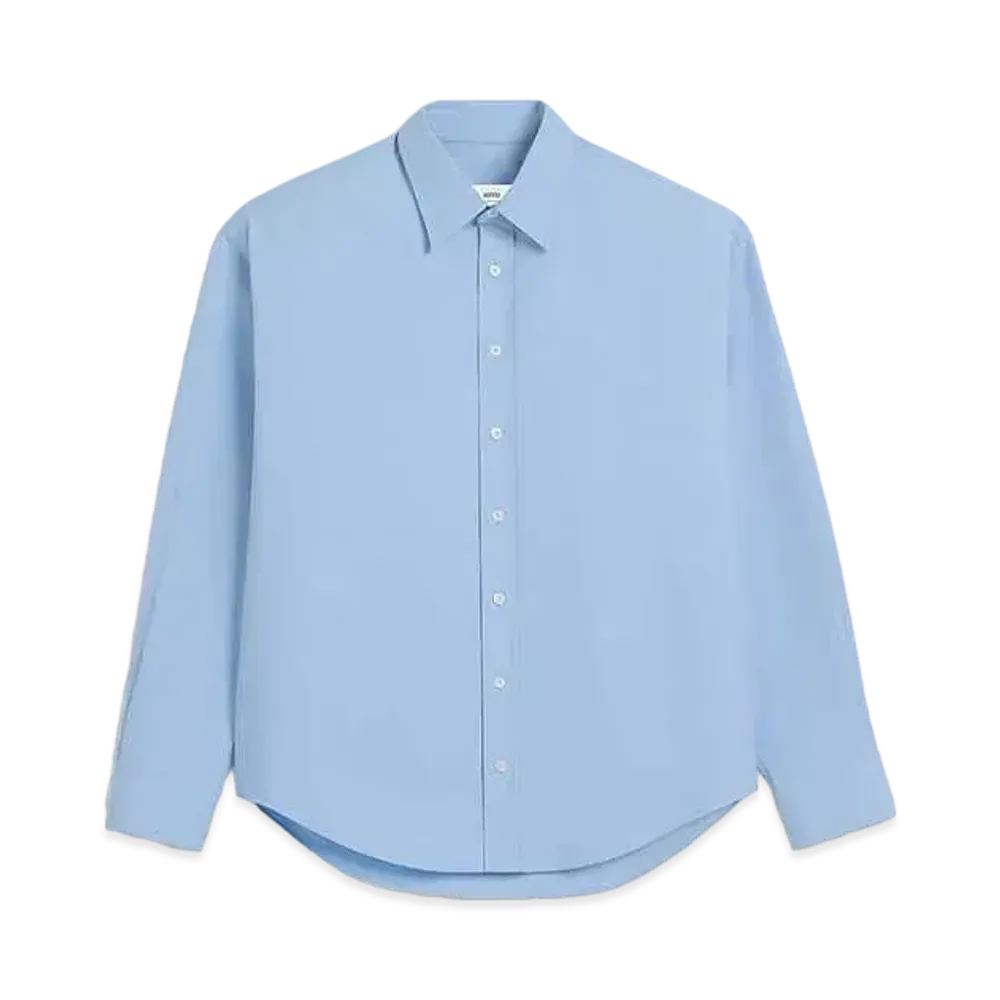 AMI PARIS Cotton Oxford AMI DE COEUR Shirt "Cashmere Blue "