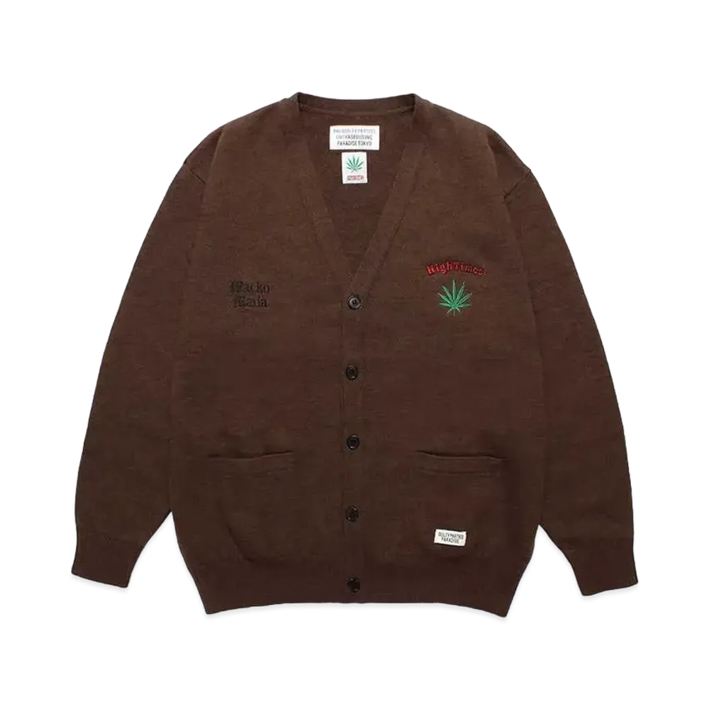 WACKO MARIA HIGH TIMES / Classic Knit Cardigan "Brown"