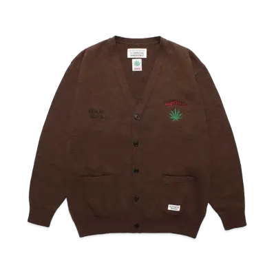WACKO MARIA HIGH TIMES / Classic Knit Cardigan "Brown"