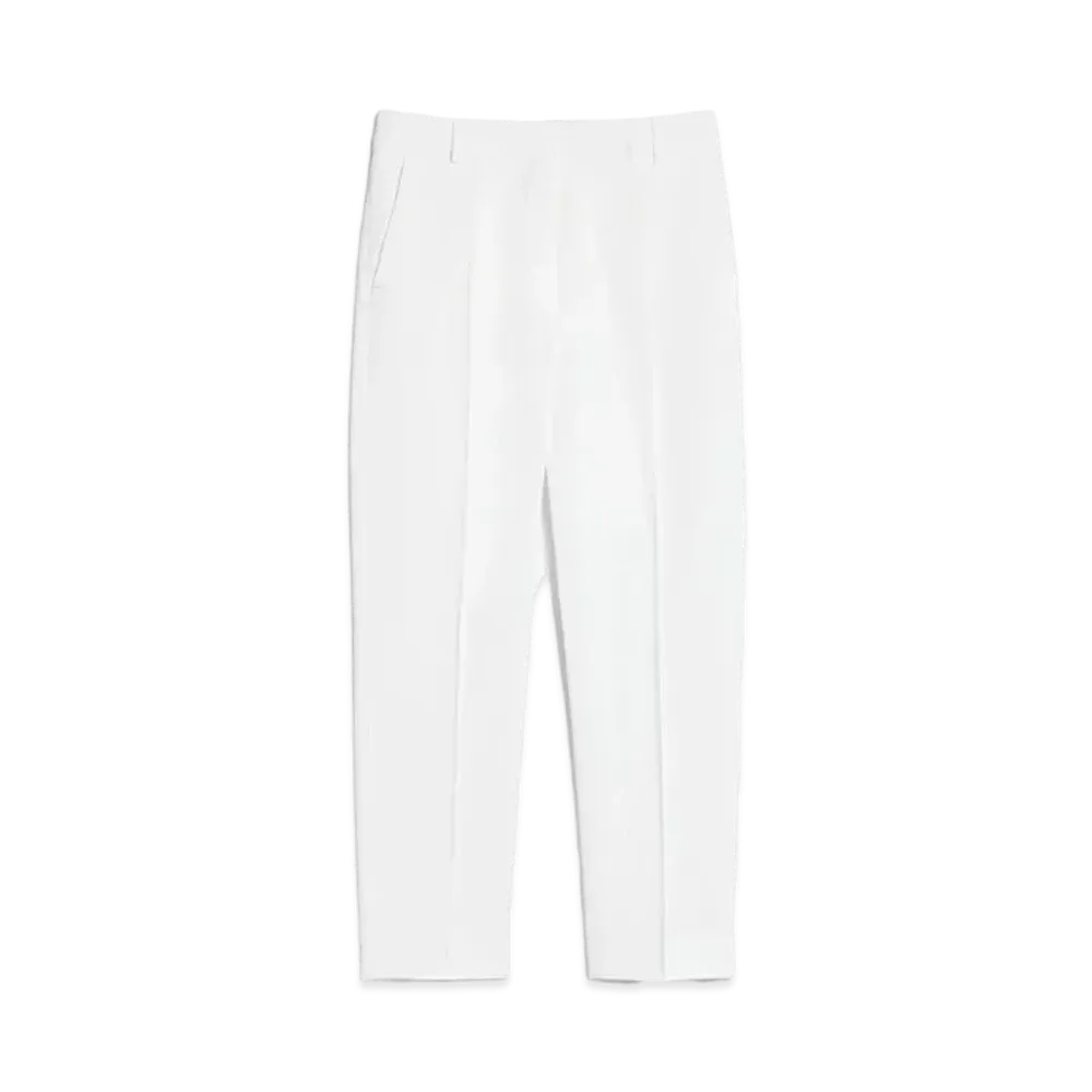 Max Mara Linche Cotton Satin Stretch Cropped Pants "White"
