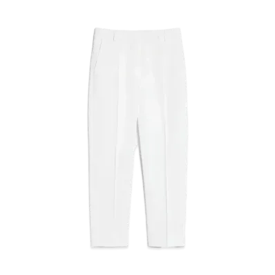 Max Mara Linche Cotton Satin Stretch Cropped Pants "White"