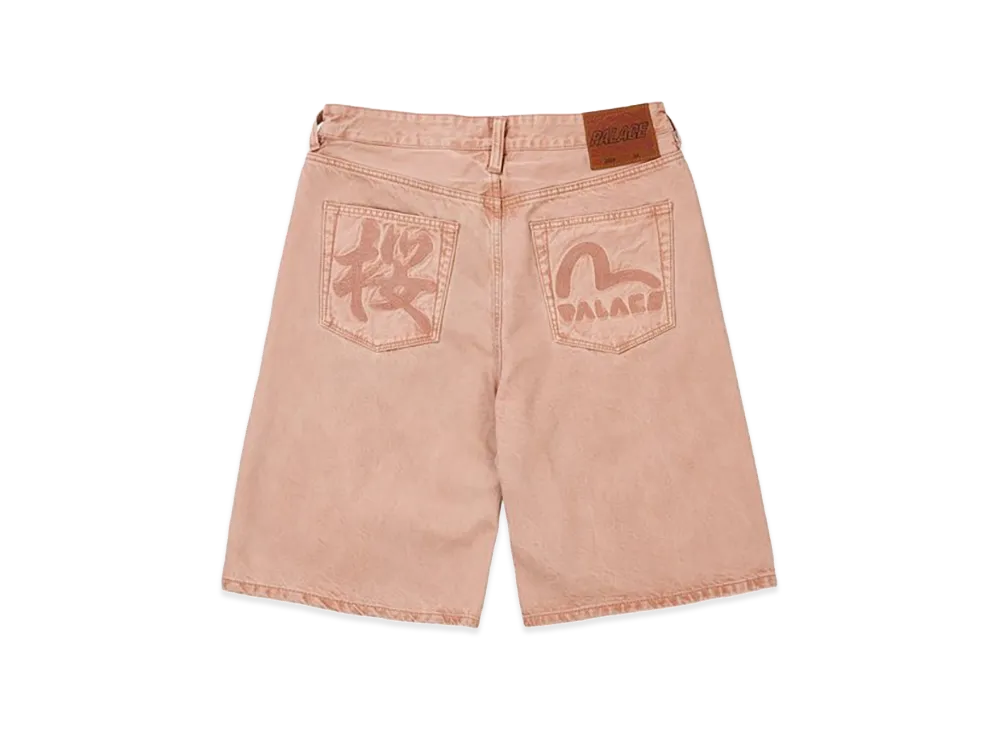 PALACE x EVISU Long Denim Short "Pink Wash"