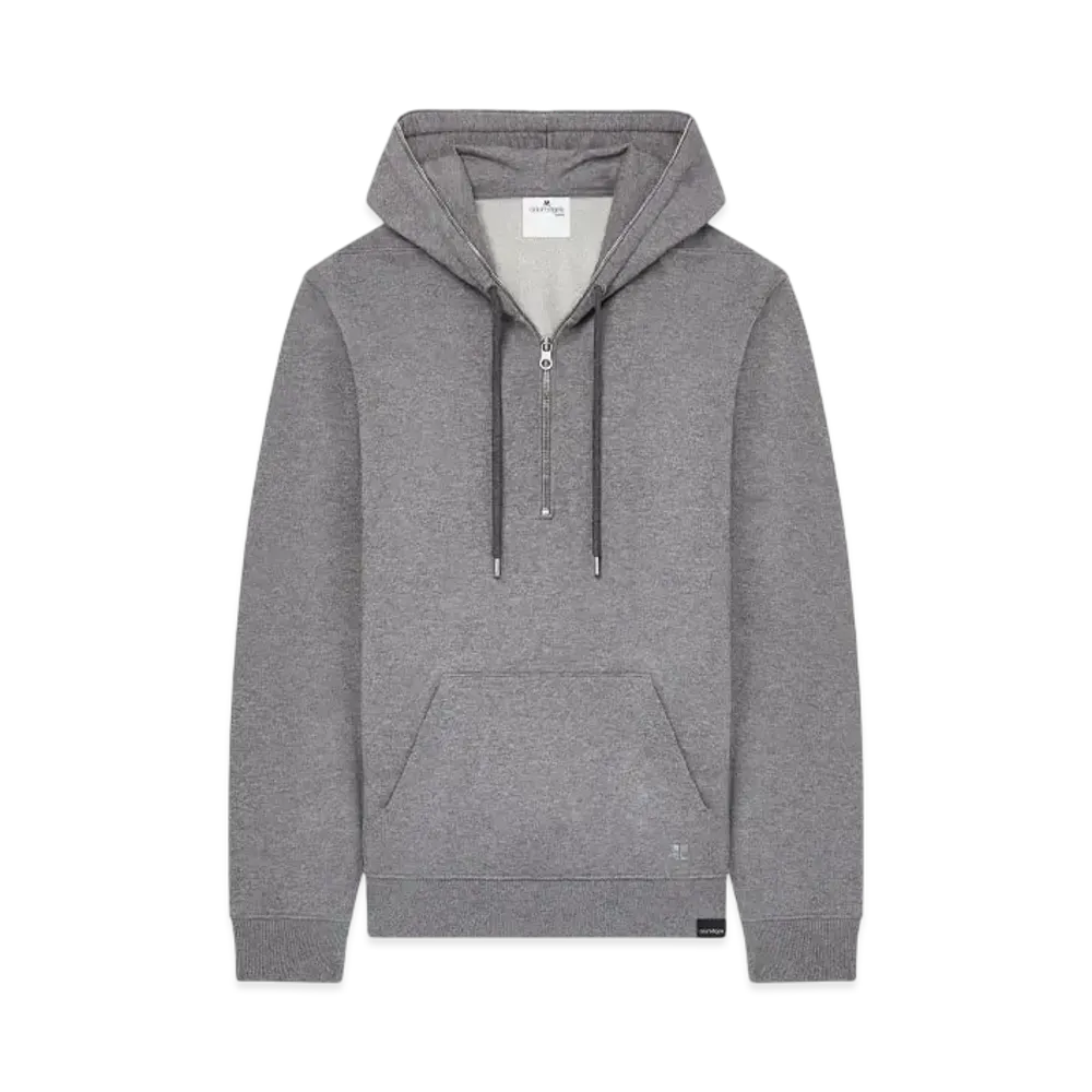 Courreges Zipped Fleece Hoodie "Dark Heather Grey"