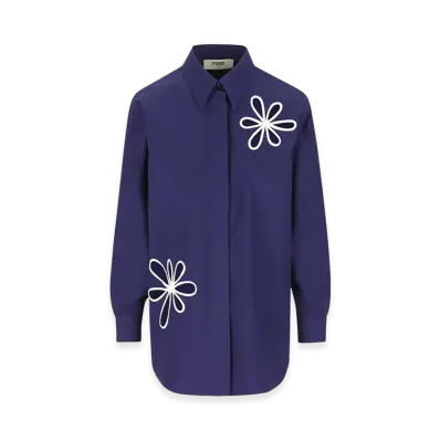 FENDI Women's Popeline Shirt "Blue"