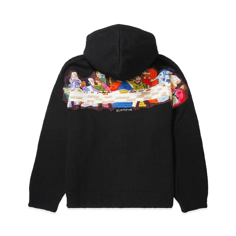 Supreme Last Supper Embroidered Zip Up Hooded Sweater "Black"