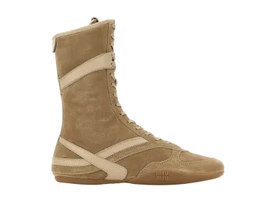 MIU MIU Women's Beige Suede Sneakers "Beige"