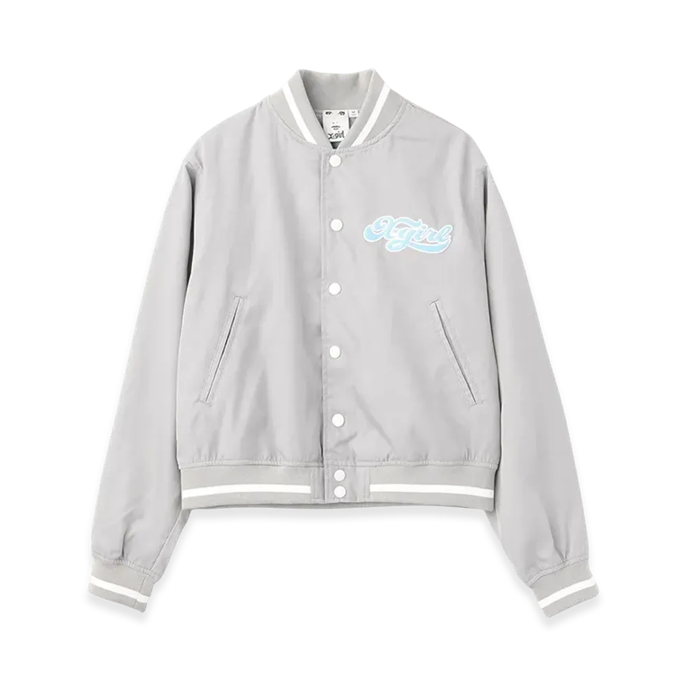 X-Girl Cheerful Logo Varsity Jacket "Grey"