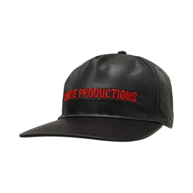 COOTIE PRODUCTIONS Damp Coated Satin 5 Panel Cap "BLACK X RED"