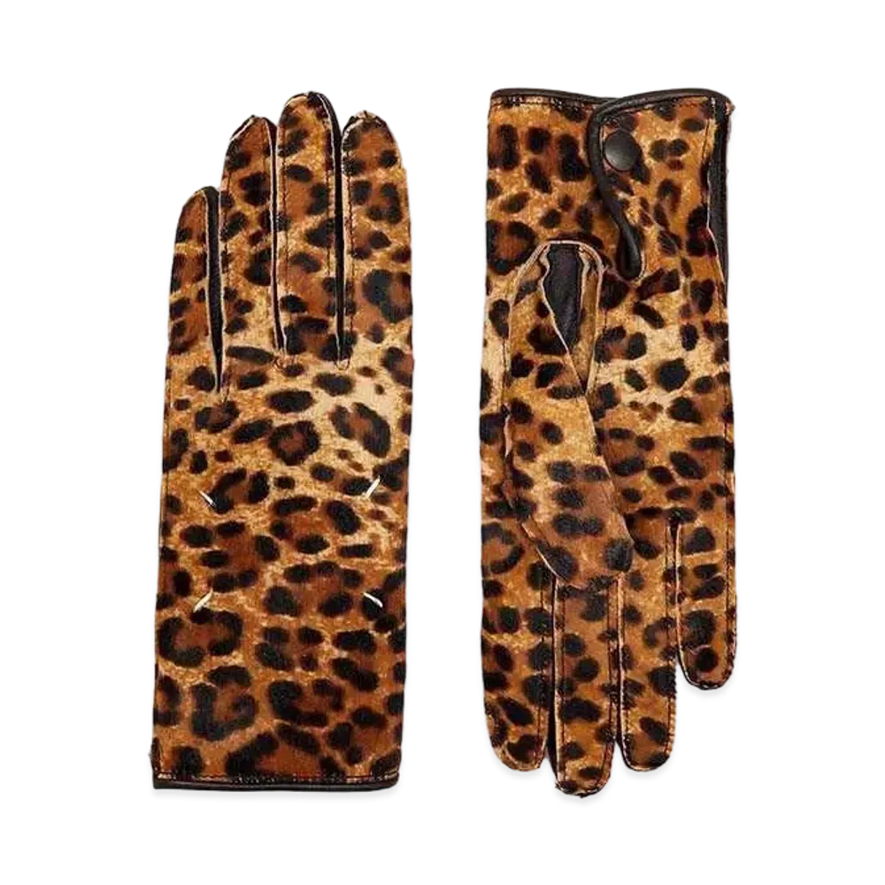 Maison Margiela Faux Pony Hair Gloves "Brown"