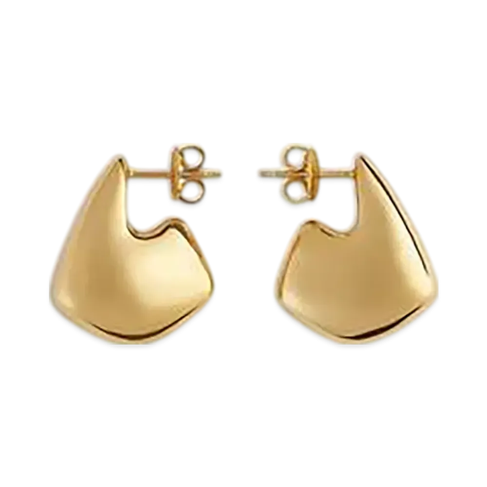 Bottega Veneta Mini Fin Earrings "Yellow Gold"