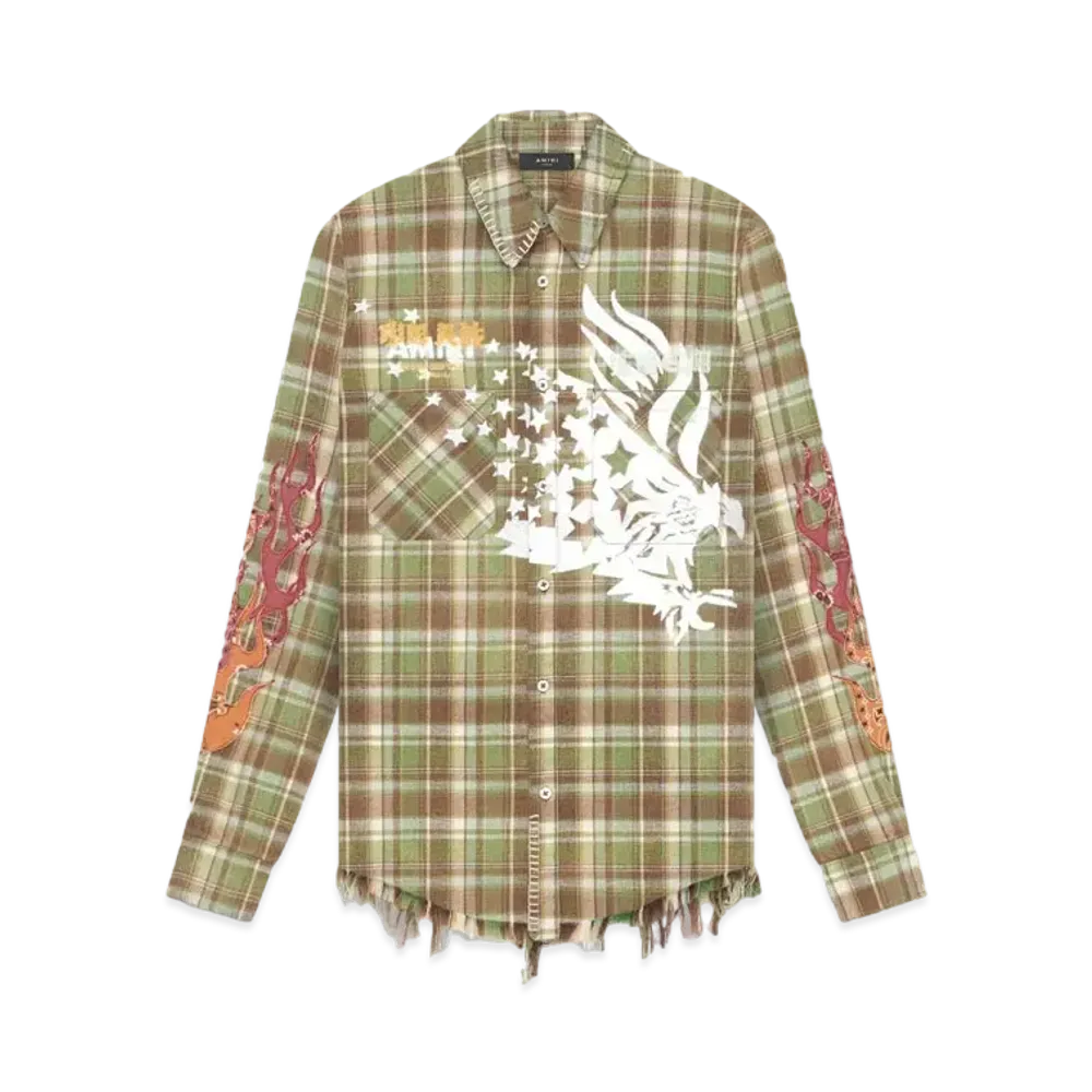 Amiri Tgcw Eagle Flannel "Bleach Green"