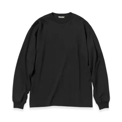 AURALEE Luster Plaiting L/S T-Shirt "Black"