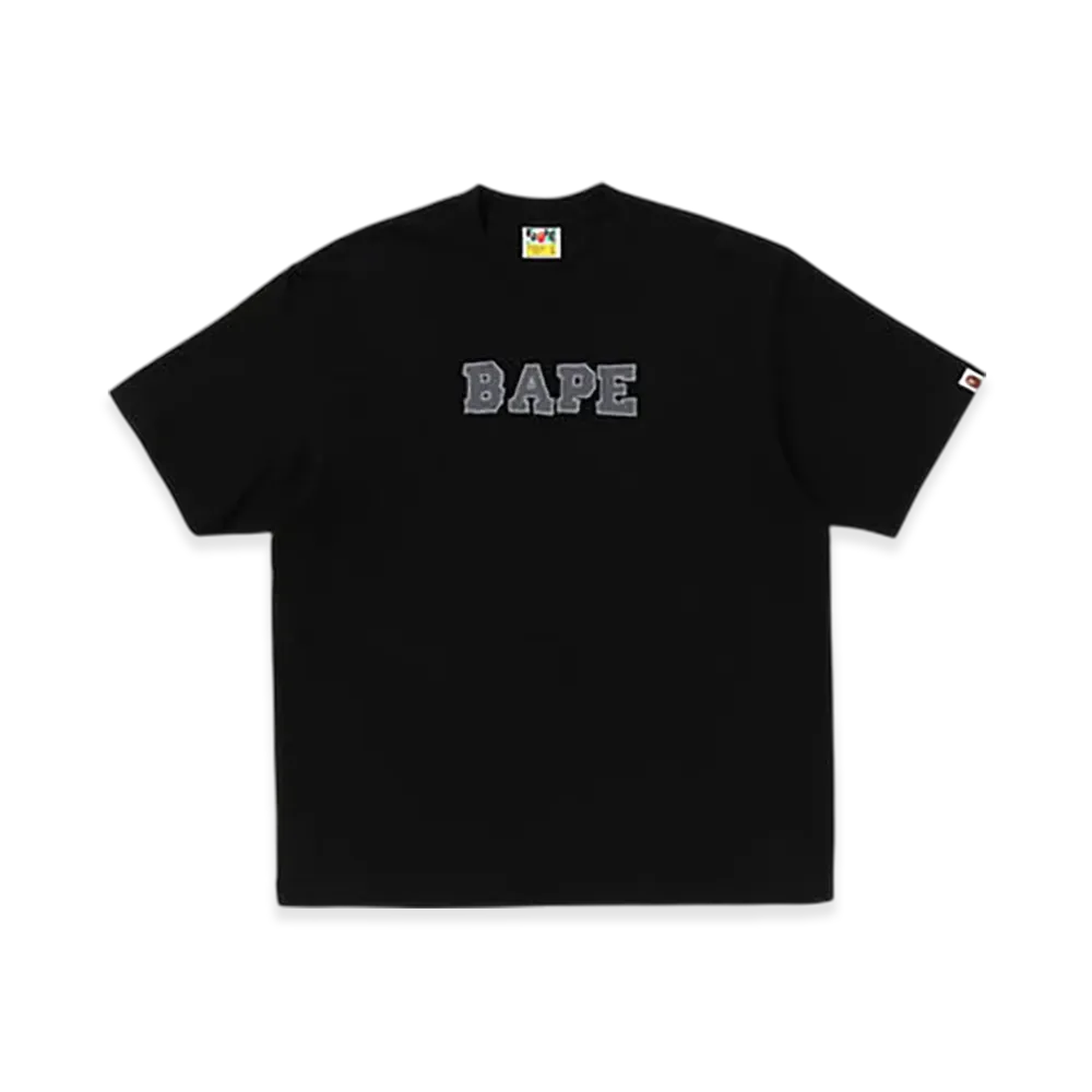 A BATHING APE Hand Draw Bape Logo Relaxed Fit Tee "Black"