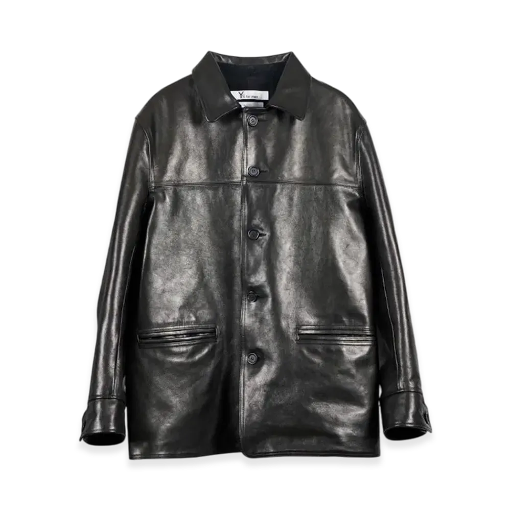 MASSES x Y's for men Leather Car Coat "Black"