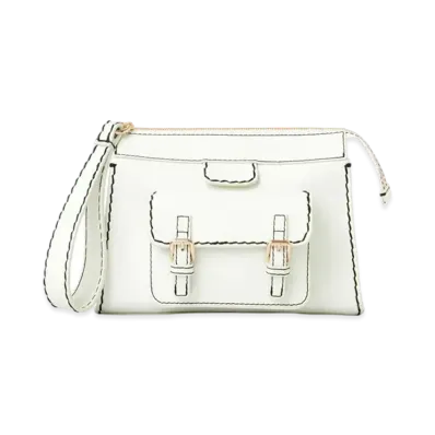 Chloe Edith Small Pouch In Buffalo Leather "White"