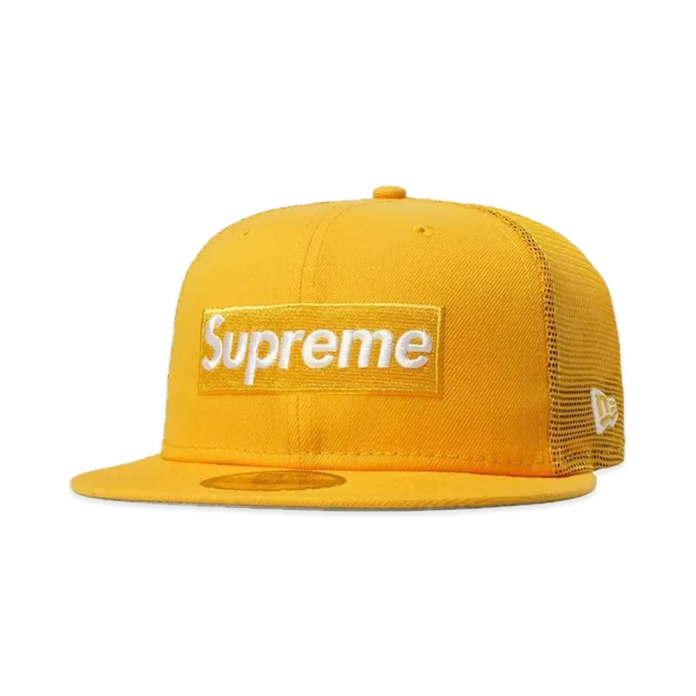 Supreme Box Logo Mesh Back New Era "Yellow" (22SS)