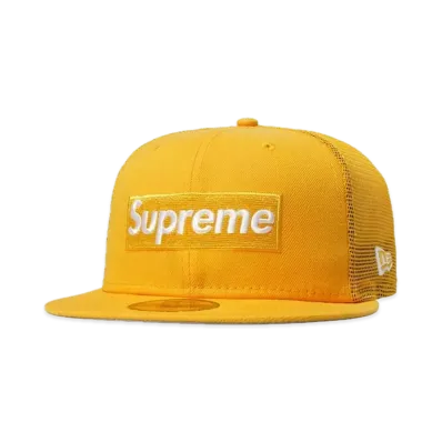Supreme Box Logo Mesh Back New Era "Yellow" (22SS)