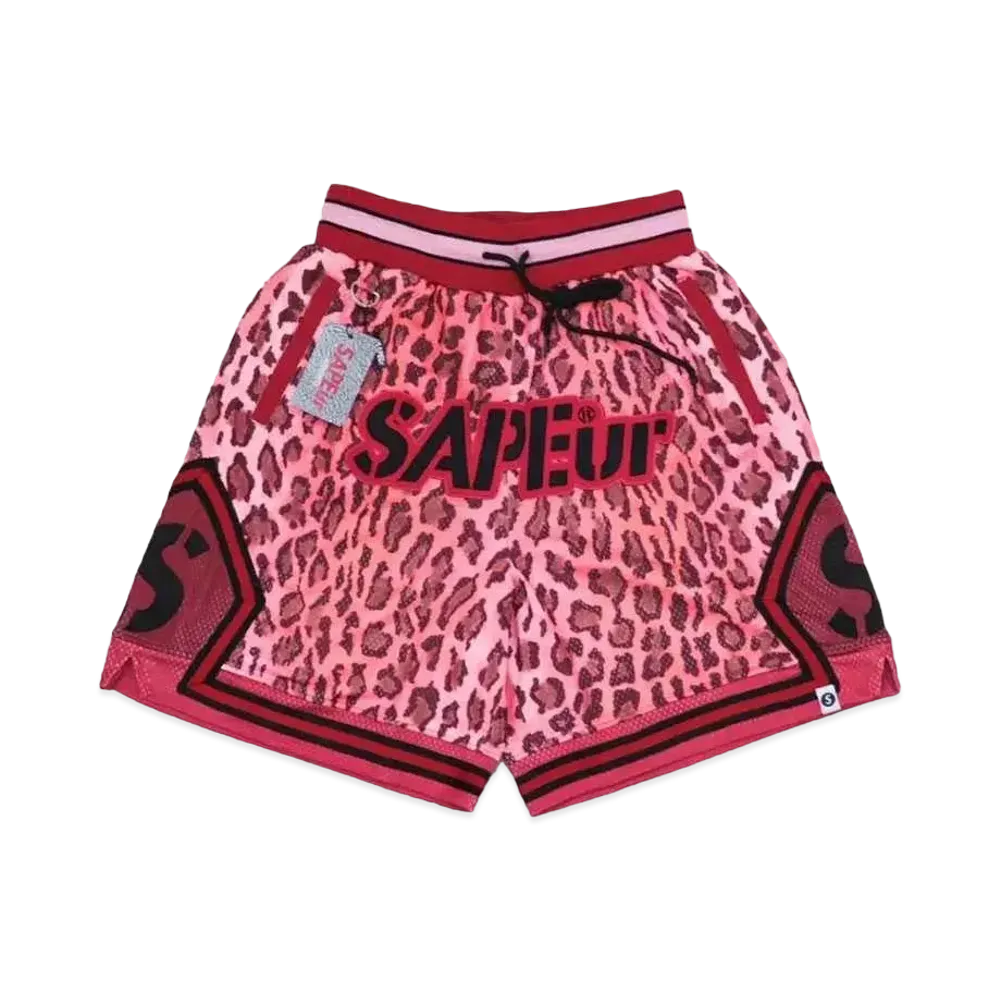 SAPEur Basket Shorts "Leopard Red"