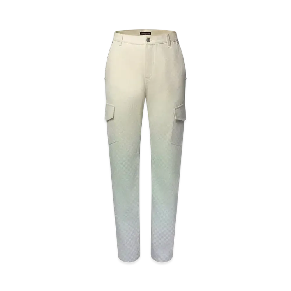 Louis Vuitton Men's Damier Gradient Jacquard Denim Cargo Pants "Multicolore"